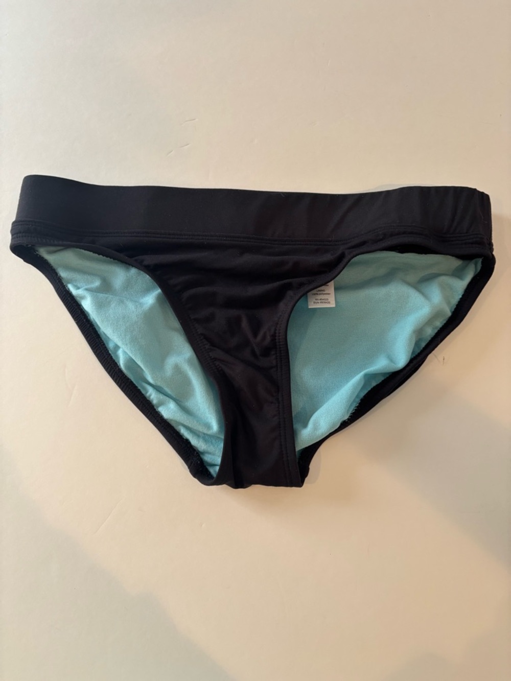 ATHLETA XS Black Bikini Bottom with Light Blue Lining
